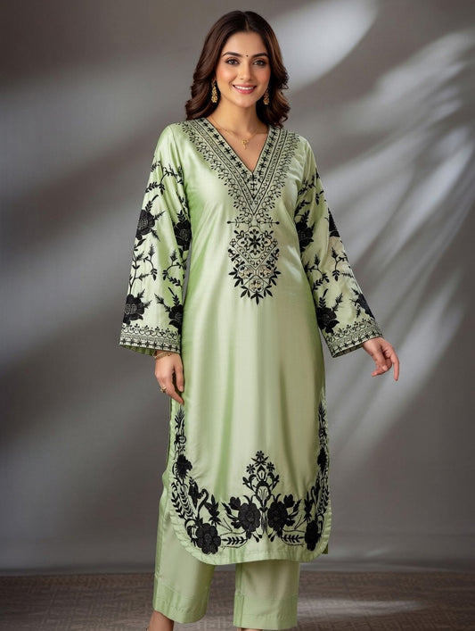 Korean Silk 2 piece suit