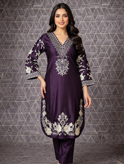 Korean Silk 2 piece suit