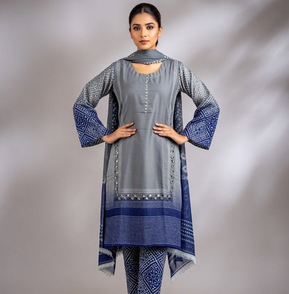 Silk Lawn Chunri Print Suit
