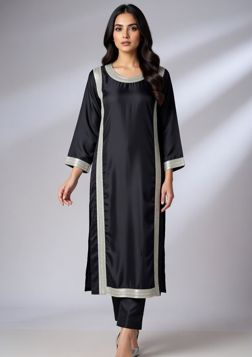 Korean Silk 2 Piece Stylish Suit