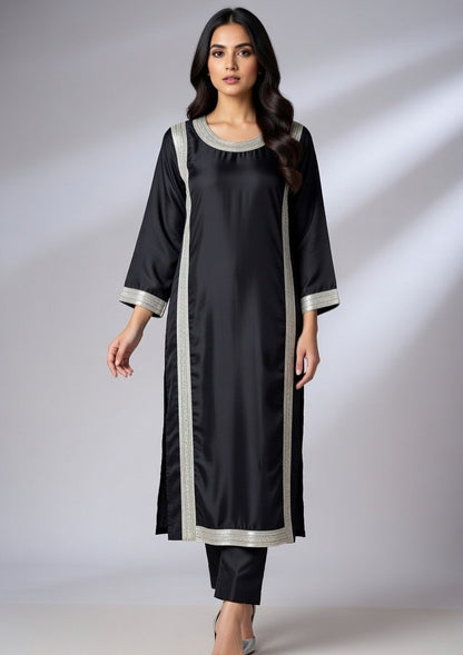 Korean Silk 2 Piece Stylish Suit