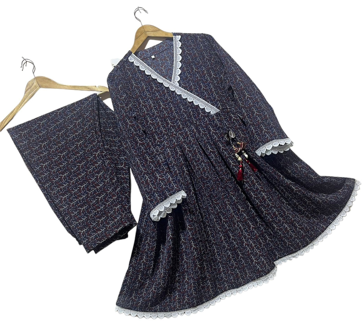 Jhajat Printed Angrakha Frock Suit