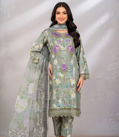 Lawn Print Embroidered 3 Piece Suits