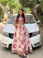 Anarkali-Style Floral Maxi 3PC Suit with Embroidered Jacket